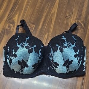 Torrid Black and Blue Lace Bra